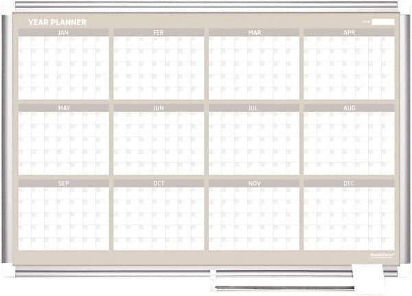 MasterVision - 36" High x 36" Wide Magnetic Dry Erase Calendar - Steel - Best Tool & Supply