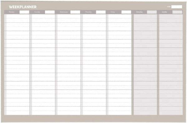 MasterVision - 24" High x 36" Wide Magnetic Dry Erase Calendar - Steel - Best Tool & Supply