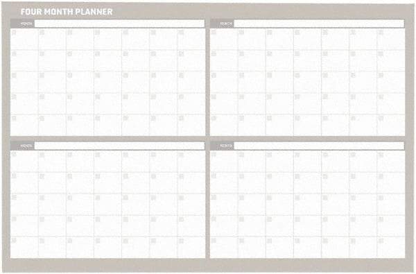 MasterVision - 24" High x 36" Wide Magnetic Dry Erase Calendar - Steel - Best Tool & Supply