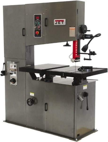 Jet - 36" Throat Capacity, Variable Speed Pulley Vertical Bandsaw - 50 to 410 & 54 to 4,925 SFPM, 3 hp, Three Phase - Best Tool & Supply