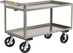 Little Giant - 2,000 Lb Capacity, 30" Wide x 53-1/2" Long x 30" High Shelf Cart - 2 Shelf, Steel, 2 Rigid/2 Swivel Casters - Best Tool & Supply