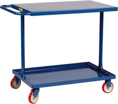 Little Giant - 600 Lb Capacity, 18" Wide x 37-1/2" Long x 35" High Shelf Cart - 2 Shelf, Steel, 2 Rigid/2 Swivel Casters - Best Tool & Supply