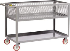 Little Giant - 1,200 Lb Capacity, 24" Wide x 41-1/2" Long x 35" High Deep Shelf Cart - 2 Shelf, Steel, 2 Rigid/2 Swivel Casters - Best Tool & Supply