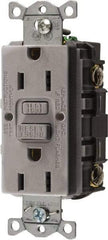 Hubbell Wiring Device-Kellems - 1 Phase, 5-15R NEMA, 125 VAC, 15 Amp, GFCI Receptacle - 2 Pole, Back and Side Wiring, Commercial Grade - Best Tool & Supply