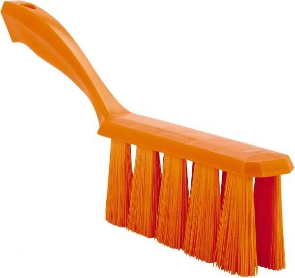 Vikan - 3.9" Bristle Length, Polyester Cleaning & Finishing Brush - 3" Long x 6-1/2" Wide Head, 13" OAL, Easy Grip Handle, Orange, Polypropylene Block - Best Tool & Supply