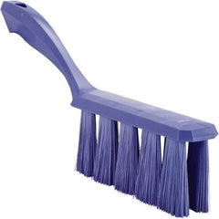 Vikan - 3.9" Bristle Length, Polyester Cleaning & Finishing Brush - 3" Long x 6-1/2" Wide Head, 13" OAL, Easy Grip Handle, Purple, Polypropylene Block - Best Tool & Supply