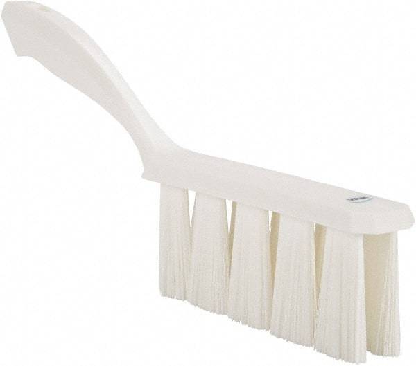 Vikan - 3.9" Bristle Length, Polyester Cleaning & Finishing Brush - 3" Long x 6-1/2" Wide Head, 13" OAL, Easy Grip Handle, White, Polypropylene Block - Best Tool & Supply