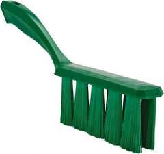 Vikan - 3.9" Bristle Length, Polyester Cleaning & Finishing Brush - 3" Long x 6-1/2" Wide Head, 13" OAL, Easy Grip Handle, Green, Polypropylene Block - Best Tool & Supply