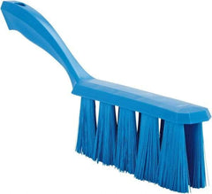 Vikan - 3.9" Bristle Length, Polyester Cleaning & Finishing Brush - 3" Long x 6-1/2" Wide Head, 13" OAL, Easy Grip Handle, Blue, Polypropylene Block - Best Tool & Supply