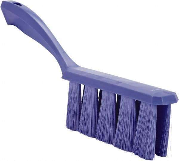 Vikan - 3.9" Bristle Length, Polyester Cleaning & Finishing Brush - 3" Long x 1-1/2" Wide Head, 13" OAL, Easy Grip Handle, Purple, Polypropylene Block - Best Tool & Supply