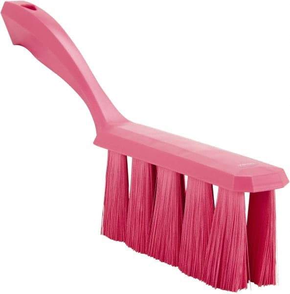 Vikan - 3.9" Bristle Length, Polyester Cleaning & Finishing Brush - 3" Long x 1-1/2" Wide Head, 13" OAL, Easy Grip Handle, Pink, Polypropylene Block - Best Tool & Supply