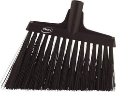 Vikan - 9-1/2" Wide, Black Polyester Bristles, Angled Broom - Water Resistant - Best Tool & Supply