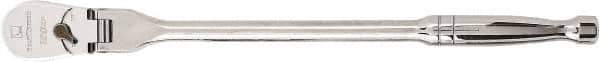 GearWrench - 1/2" Drive Pear Head Ratchet - Full Polish Chrome Finish, 17" OAL, 60 Gear Teeth, Full Polished Handle, Flex Head - Best Tool & Supply