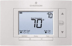 White-Rodgers - 50 to 99°F, 2 Heat, 2 Cool, Digital Nonprogrammable Thermostat - 20 to 30 Volts, 1.77" Inside Depth x 1.77" Inside Height x 5-1/4" Inside Width, Horizontal Mount - Best Tool & Supply