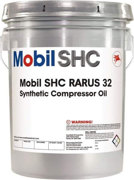 Mobil - 5 Gal Pail, ISO 32, Air Compressor Oil - 30.6 Viscosity (cSt) at 40°C, 5.6 Viscosity (cSt) at 100°C - Best Tool & Supply