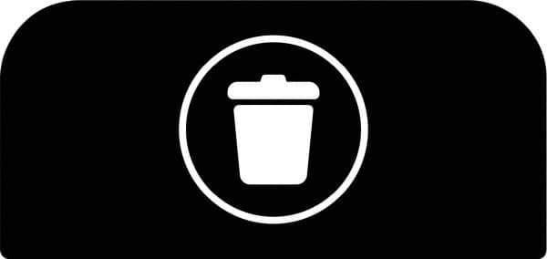 Rubbermaid - Trash Can Decal Message: Landfill - English, Text on Color, Black, Indoor & Outdoor, Apply to Metal, 1-25/32" Wide x 8-1/2" High - Best Tool & Supply