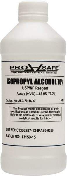 PRO-SAFE - 16 oz Isopropyl Alcohol Liquid - Comes in Bottle, 70% Isopropyl Alcohol - Best Tool & Supply