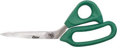 Clauss - 6" LOC, 9" OAL Stainless Steel Bent Shears - Rubber Offset Handle, For Paper, Fabric - Best Tool & Supply