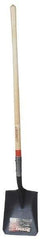 Razor-Back - 12" High x 9-1/2" Wide Square Steel Shovel - 48" Long Wood Straight Handle, Front Turned - Best Tool & Supply