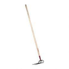 Razor-Back - Refuse Hook with 60" Straight Wood Handle - 4 Tines, 9" Tine Length - Best Tool & Supply