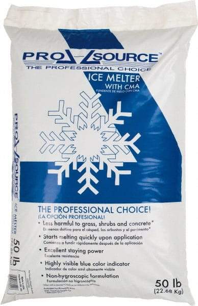 PRO-SOURCE - 50 Lb Bag Calcium Chloride, Potassium Chloride, Sodium Chloride Pellets - Effective to 0°F - Best Tool & Supply