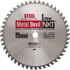 M.K. MORSE - 8" Diam, 5/8" Arbor Hole Diam, 48 Tooth Wet & Dry Cut Saw Blade - Steel, Standard Round Arbor - Best Tool & Supply