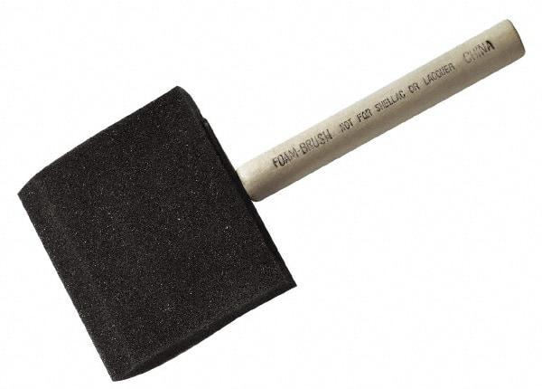 Made in USA - 4" Flat Foam Foam Paint Brush - 2-5/8" Bristle Length, 3-7/8" Wood Dowel Handle - Best Tool & Supply