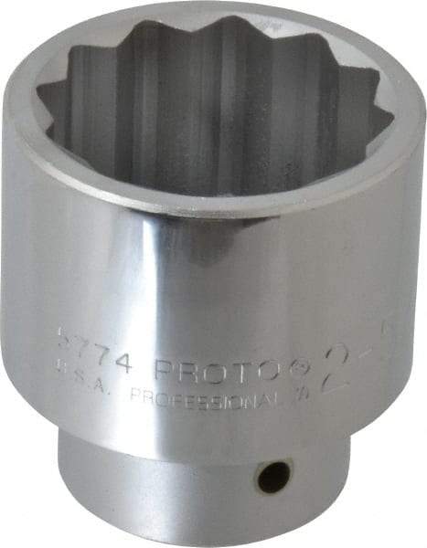 Proto - 2-5/16", 1" Drive, Standard Hand Socket - 12 Points, 3-17/64" OAL, Alloy Steel, Satin Finish - Best Tool & Supply