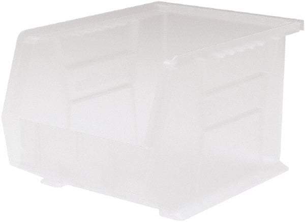 Akro-Mils - 50 Lb. Load Capacity, 10-3/4" Deep, Clear Polymer Hopper Stacking Bin - 7" High x 8-1/4" Wide x 10-3/4" Long - Best Tool & Supply