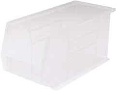 Akro-Mils - 60 Lb. Load Capacity, 18" Deep, Clear Polymer Hopper Stacking Bin - 9" High x 8-1/4" Wide x 18" Long - Best Tool & Supply