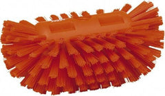 Vikan - 1-1/2" Bristle Length, Polyester Utility Scrub Brush - 5-1/2" Wide Head, 8" OAL, European Threaded Handle, Orange, Polypropylene Block - Best Tool & Supply