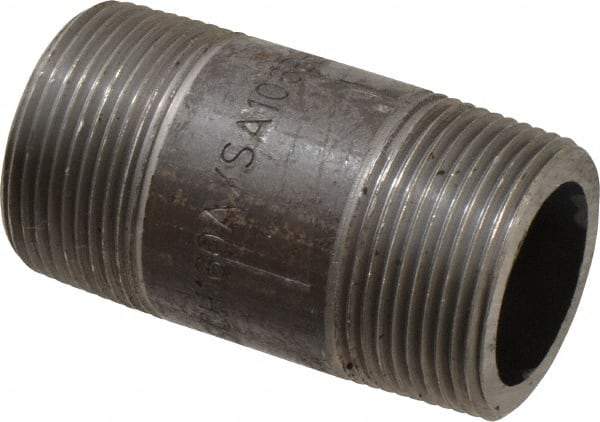 Value Collection - Schedule 160, 1-1/4" Diam x 3" Long Black Pipe Nipple - Threaded - Best Tool & Supply