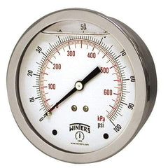 Winters - 1-1/2" Dial, 1/8 Thread, 0-30 Scale Range, Pressure Gauge - Center Back Connection Mount, Accurate to 2.5% of Scale - Best Tool & Supply