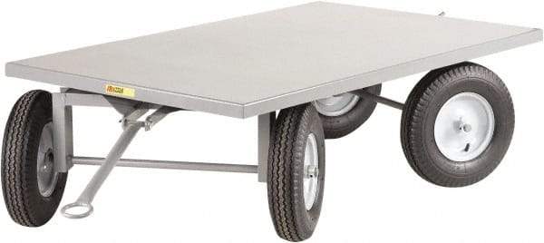 Little Giant - 2,000 Lb Capacity Steel Tracking Trailer - Steel Deck, 36" OAW, Mold On Rubber Casters - Best Tool & Supply