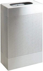 Rubbermaid - 13 Gal Silver Rectangle Decorative Waste Receptacle With Top - Stainless Steel, 30" High x 19-1/2" Long x 495.3mm Wide - Best Tool & Supply