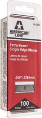 American Line - Knife Blades - .009" EXTRA KEEN 100PK SINGLE EDGE BLADE - Best Tool & Supply