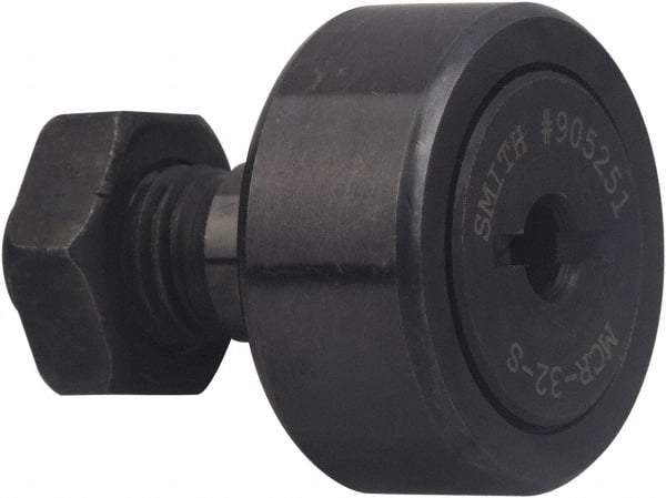 Accurate Bushing - 16mm Roller Diam x 11mm Width, 6mm Stud Diam x 16mm Length, Sealed Stud Cam Follower - Carbon Steel, 8mm Thread Length, M6 X 1 Thread, 28mm OAL, 6,400 N Dynamic Cap, 8,500 N Static Cap - Best Tool & Supply