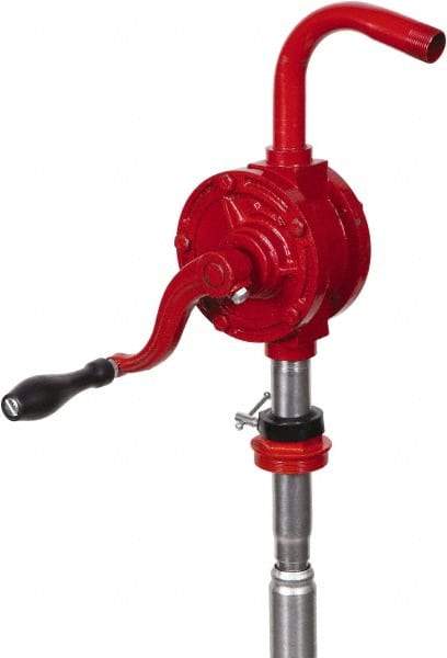 PRO-LUBE - Oil & Fuel Lubrication 0.07 Gal/Turn Flow Cast Iron Rotary Hand Pump - For 15 to 55 Gal Container - Best Tool & Supply