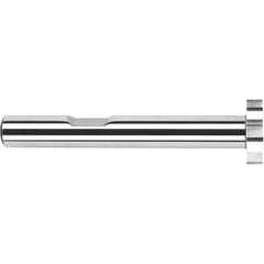 Harvey Tool - 1" Cut Diam, 3/32" Cut Width, 3/8" Shank, Straight-Tooth Woodruff Keyseat Cutter - Exact Industrial Supply