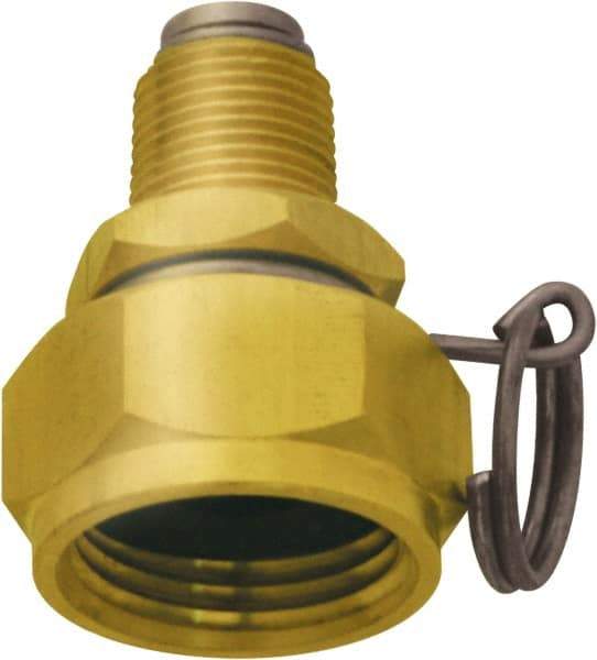 SANI-LAV - 1 Piece, 3/8 NPT & 3/4 GHT MNPT x FGHT, Brass Reusable Hose Male Swivel Fitting - 1/4" Hose ID x 1-1/4" Hose OD - Best Tool & Supply