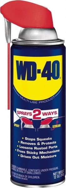 WD-40 - 12 oz Multi-Use Product with Smart Straw, Sprays 2 Ways - Multi-Purpose Lubricant: Stop Squeaks, Removes & Protects, Loosens Rusted Parts, Free Sticky Mechanisms, Drives Out Moisture - Best Tool & Supply