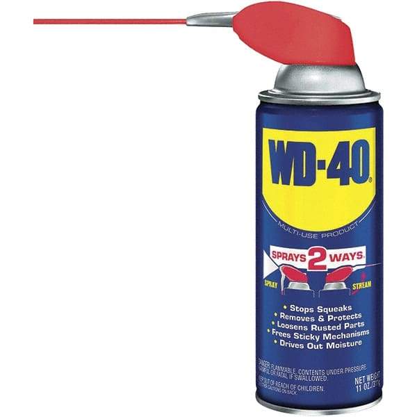 WD-40 - 11 oz Multi-Use Product with Smart Straw, Sprays 2 Ways - Multi-Purpose Lubricant: Stop Squeaks, Removes & Protects, Loosens Rusted Parts, Free Sticky Mechanisms, Drives Out Moisture - Best Tool & Supply