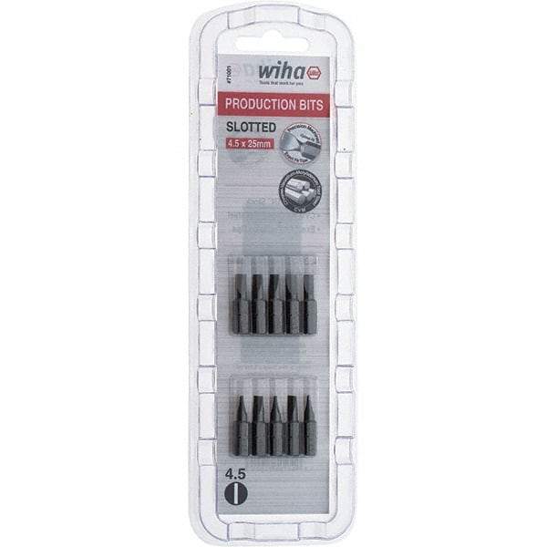 Wiha - Slotted Screwdriver Bits Reversible: NonReversible Blade Width (Inch): 3/16 - Best Tool & Supply