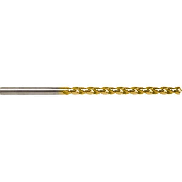 Taper Length Drill Bit: TiN Finish, RH Cut, Parabolic Flute, Straight Shank, Series 5537