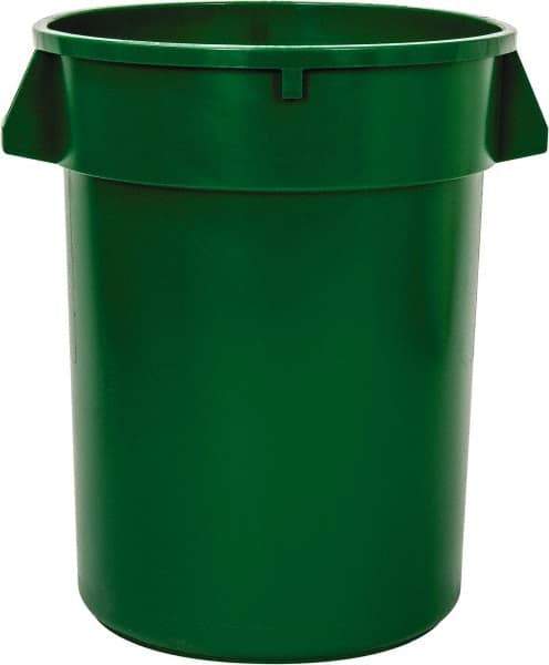 PRO-SOURCE - 32 Gal Green Round Trash Can - Polyethylene - Best Tool & Supply