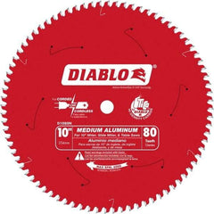 Freud - 10" Diam, 5/8" Arbor Hole Diam, 80 Tooth Wet & Dry Cut Saw Blade - Carbide-Tipped, Burr-Free Action, Standard Round Arbor - Best Tool & Supply