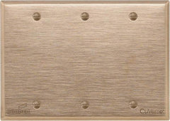 Cooper Wiring Devices - 3 Gang, 4-1/2 Inch Long, Standard Blank Wall Plate - Blank, Rose, Antimicrobial Copper - Best Tool & Supply