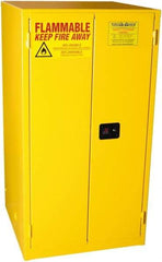 PRO-SAFE - 2 Door, 2 Shelf, Yellow Steel Standard Safety Cabinet for Flammable and Combustible Liquids - 65" High x 34" Wide x 34" Deep, Self Closing Door, 3 Point Key Lock, 60 Gal Capacity - Best Tool & Supply