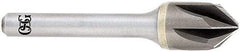 OSG - 1" Head Diam, 1/2" Shank Diam, Multi Flute 82° Solid Carbide Countersink - Bright Finish, Single End, Straight Shank, Right Hand Cut - Best Tool & Supply