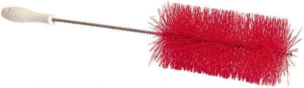 PRO-SOURCE - 1" Bristle Length, Plastic Food Service Brush - 6-1/2" Long x 2" Wide Head, 21" OAL, Red, Wire Block - Best Tool & Supply